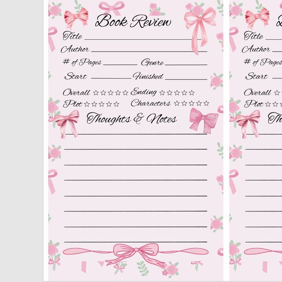 Hand Crafted Other - Handmade Book Review Notepad, organize, pages, club, genre, gift, thoughts, read